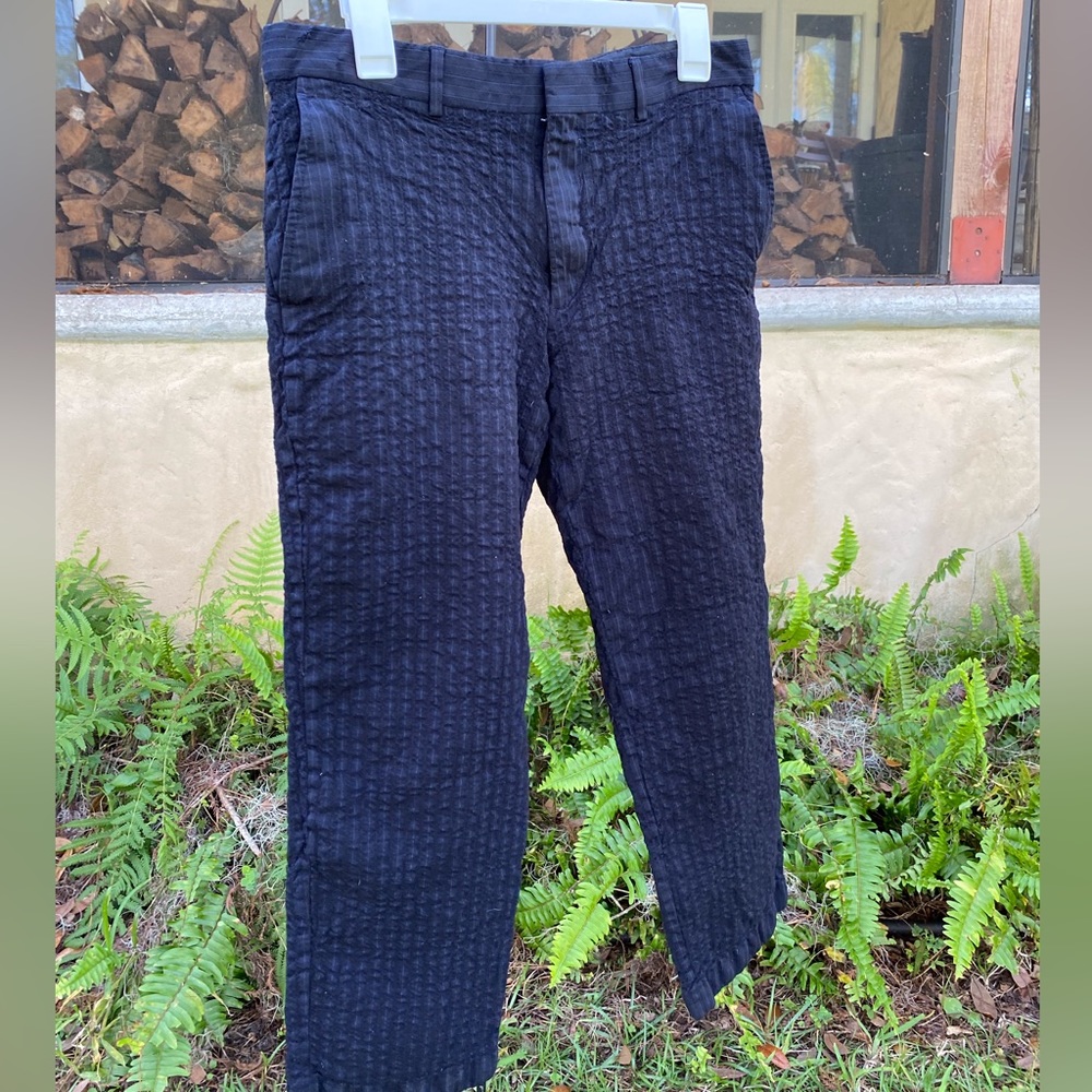 Black and Blue Puffy Striped Dress Pants 34x30